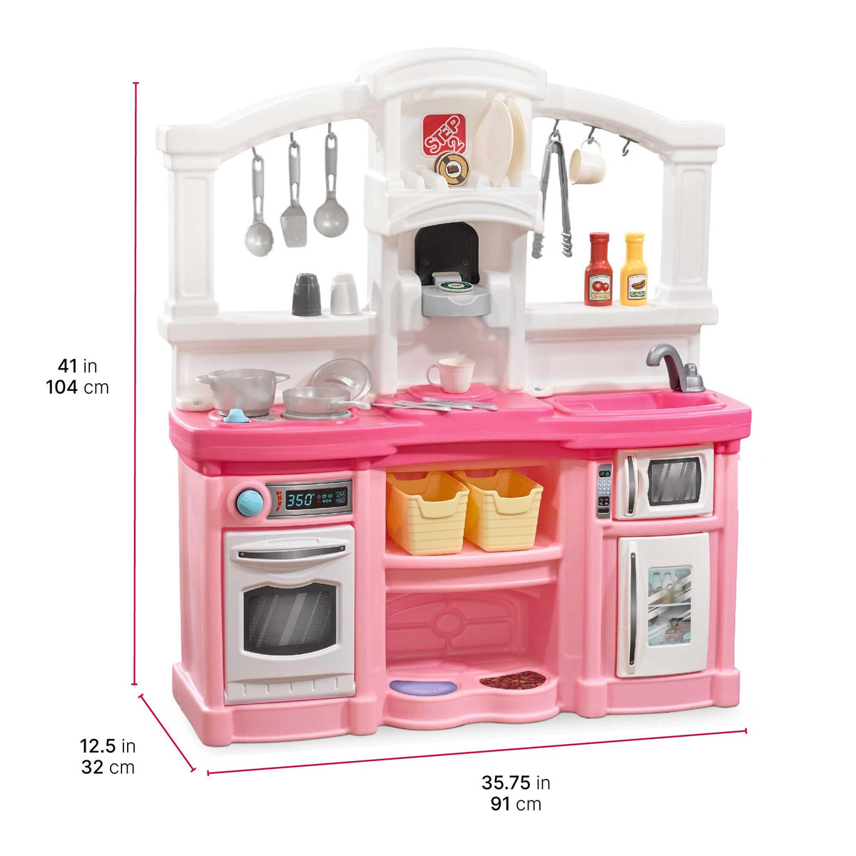 Step2 Fun with Friends Kids Kitchen Playset, Lights & Sounds, Pink