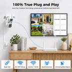Camcamp Home Security Camera System Wireless Outdoor, 4 Plug-in Cameras