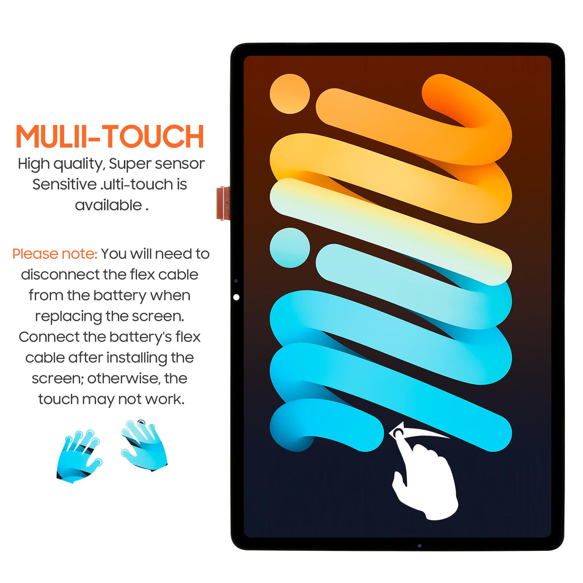 for Samsung Galaxy Tab S10 FE Plus Screen Replacement SM-X620, SM-X626, SM-X626B 13.1" LCD Display Touch Screen Digitizer Full Assembly,with Tools (Black)