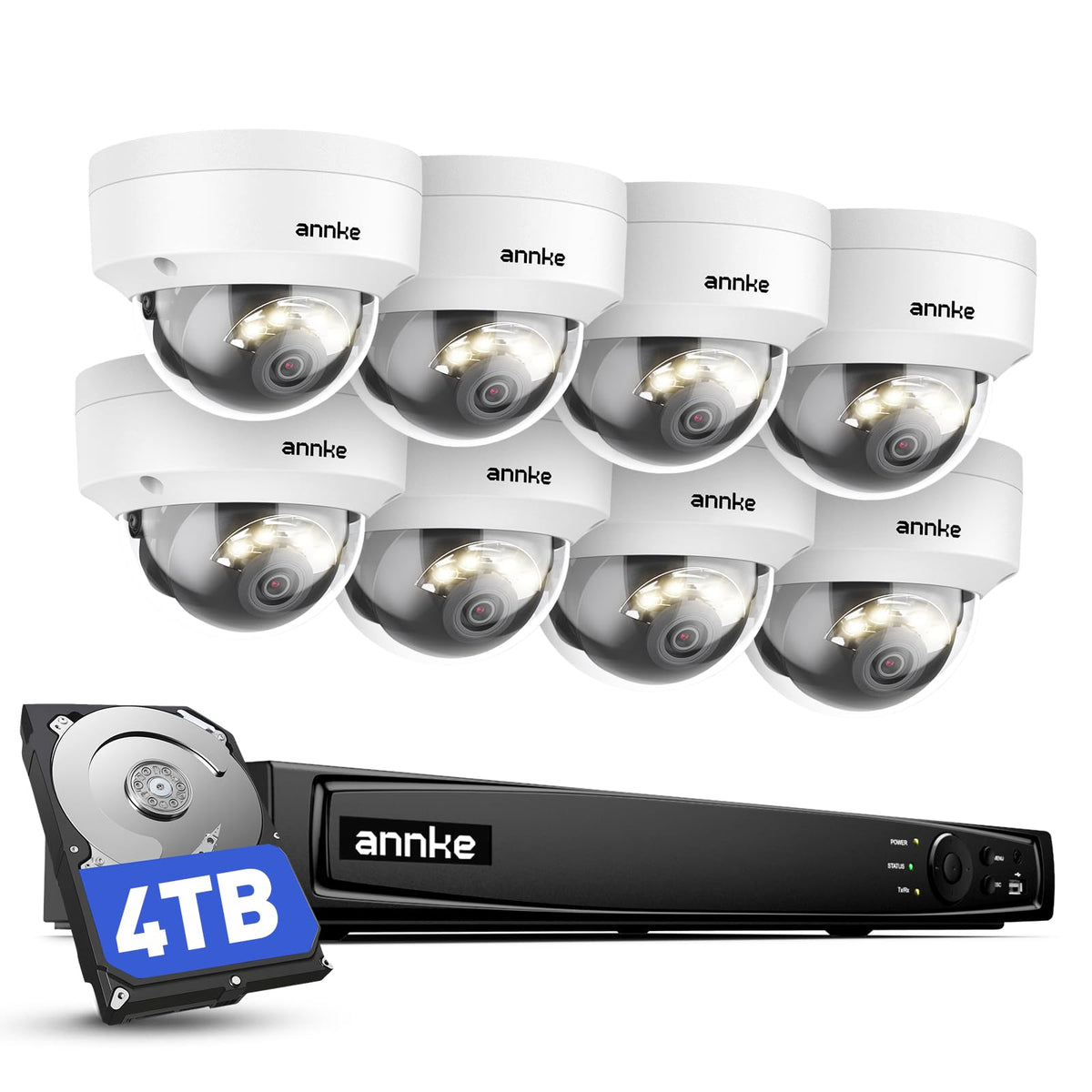 ANNKE 16 Channel Security Camera System 4K PoE, Color Night Vision, 4TB HDD