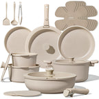 CAROTE 27pcs Pots and Pans Set Non Stick, Detachable Handle Cookware Set