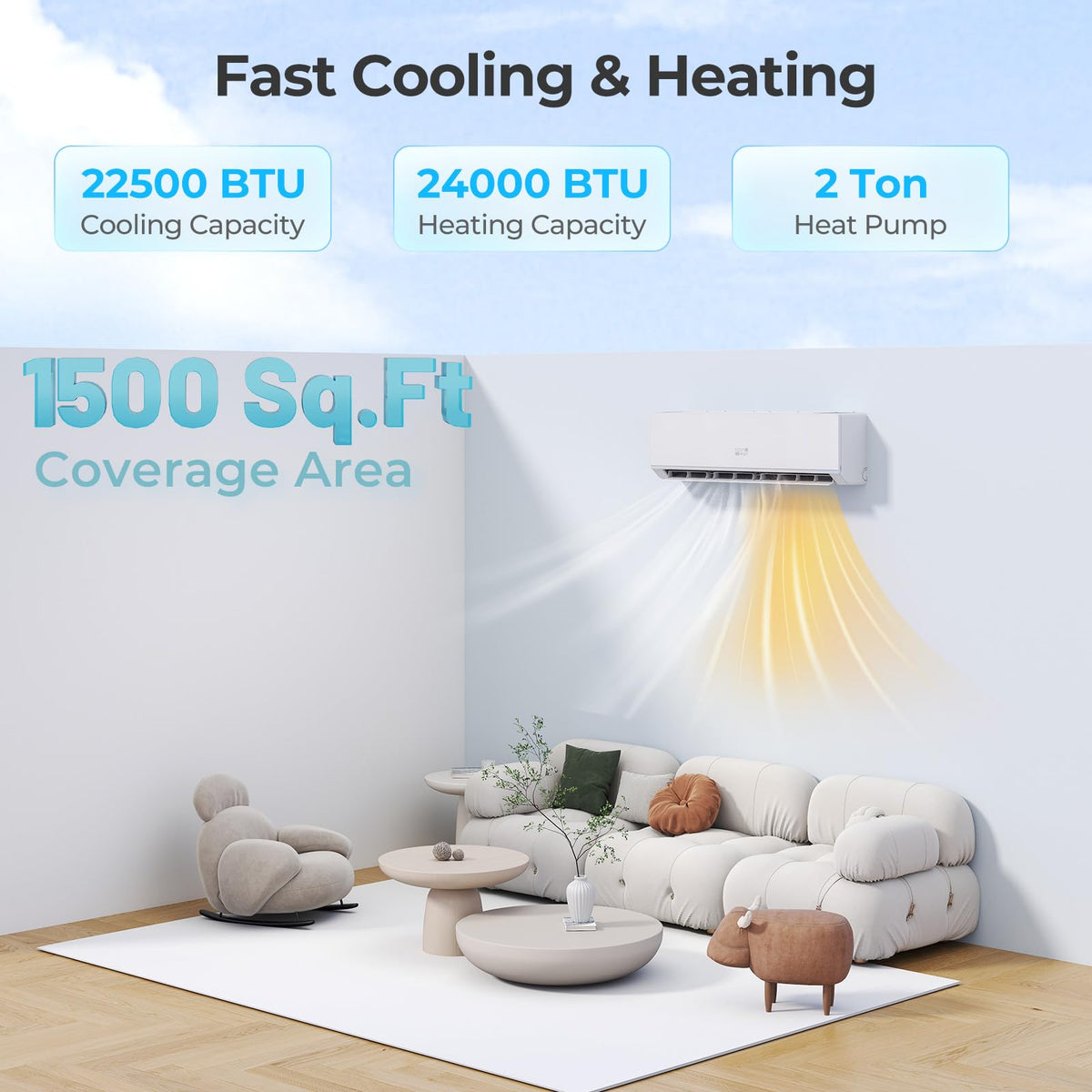 COSTWAY 24000 BTU Mini Split Air Conditioner & Heater