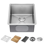 DELTA FAUCET 95A932-33S-SS Lorelai Workstation Kitchen Sink Drop-in Top Mount Stainless Steel Single Bowl with WorkFlow Ledge and Chef’s Kit of 5 Accessories