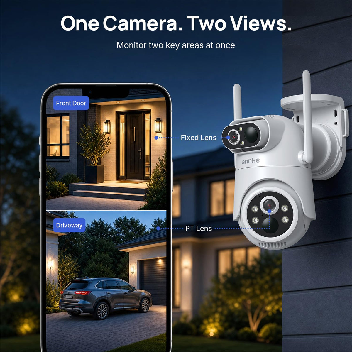 ANNKE No Subscription Security Camera System Wireless with 64GB SD Home Hub