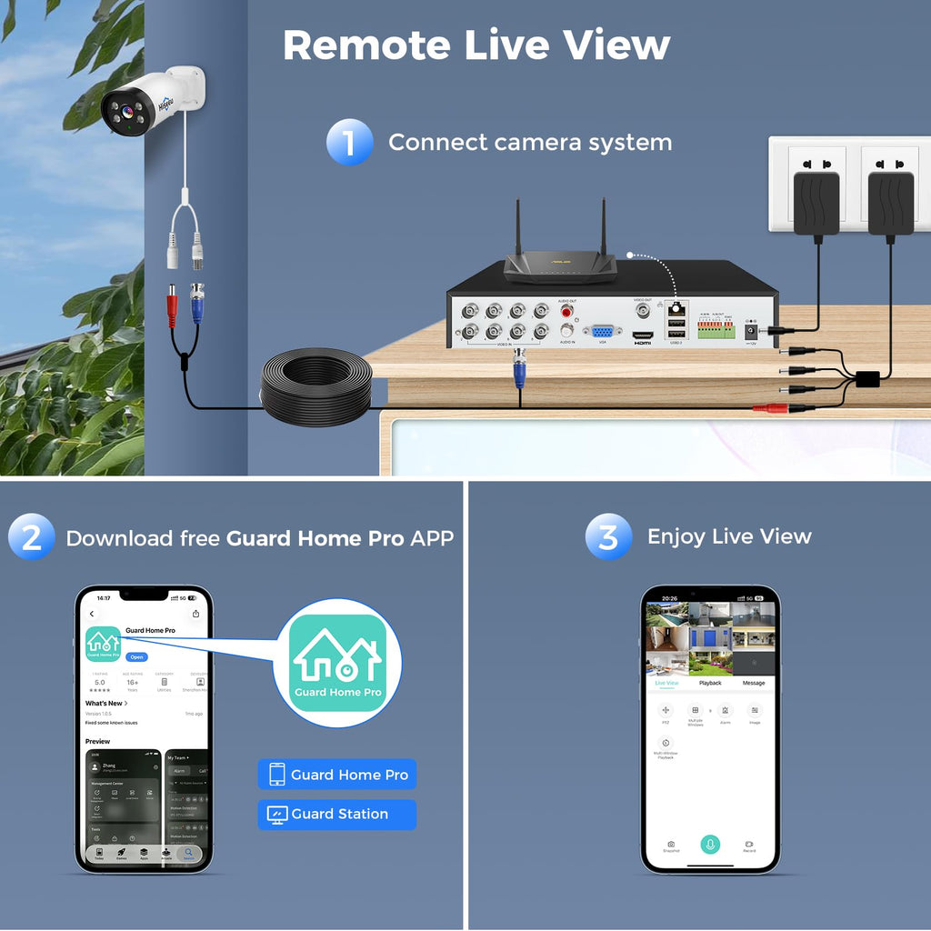 Hiseeu 4K Wired Security Camera System,8PCS 8MP CCTV Cameras,3TB HDD