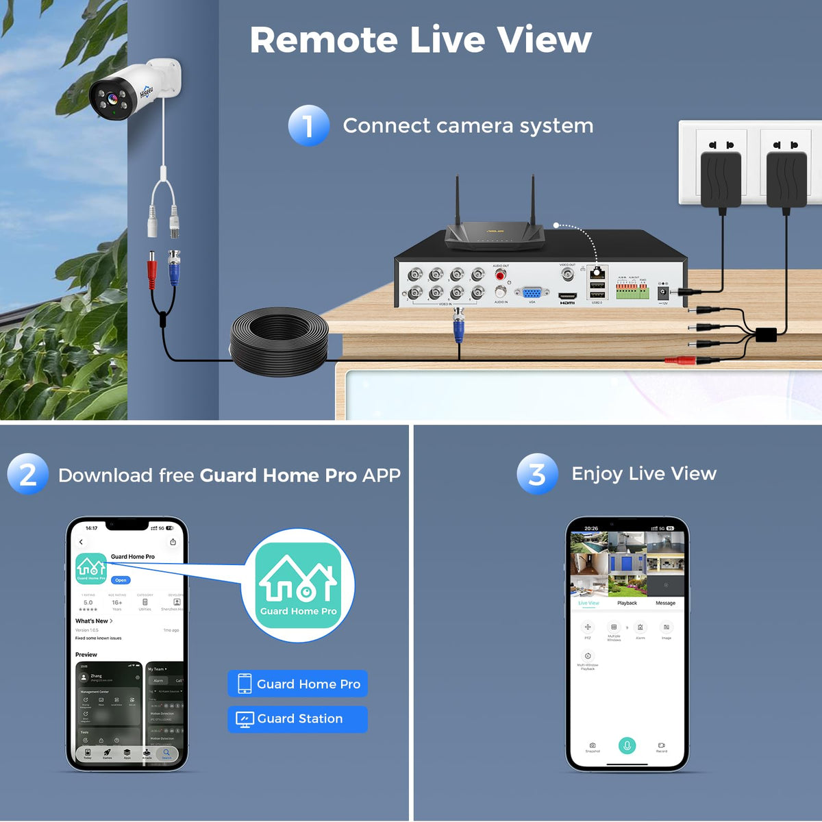Hiseeu 4K Wired Security Camera System with 4PCS 8MP Cameras