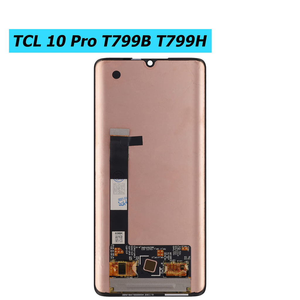 VvsialeekAMOLED Display Compatible with TCL 10 Pro T799B T799H 6.47 inch Touch Screen Digitizer Assembly Replacement Parts with Toolkit