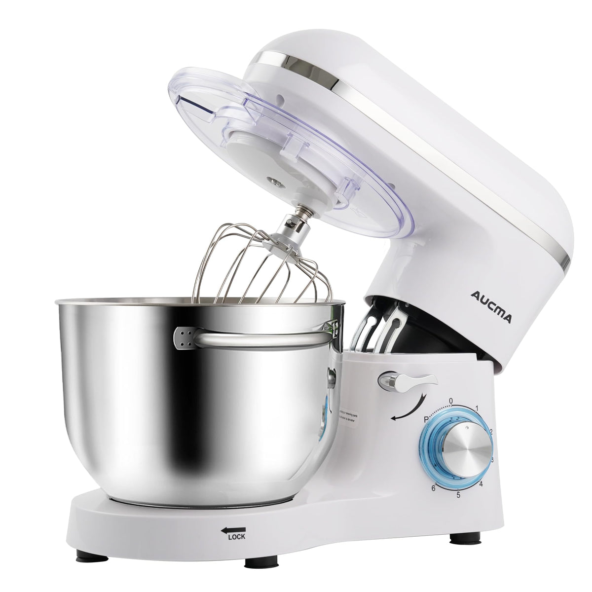 Aucma Stand Mixer,8QT 900W Tilt-Head Food Mixer, Kitchen Electric Mixer with Dough Hook, Wire Whip & Beater (Gray, 8QT)