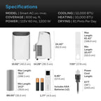 AC Infinity Smart Portable Air Conditioner 5-in-1, All-Season Cool & Heat