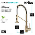 KRAUS Champagne Bronze Pull Down Kitchen Faucet KPF-1610SFACB