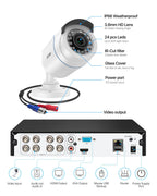 ZOSI 3K Lite Wired Security Camera System, 4 X 2MP Bullet Cameras, NO HDD