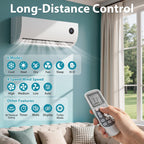 9000 BTU Mini Split AC/Heating System, Ductless Mini Split Air Conditioner Inverter with Heat Pump, Super Quiet All-In-One Kit, 24H Timer, 115V/110V, 19 SEER2 Energy Efficient for 550 Sq.Ft