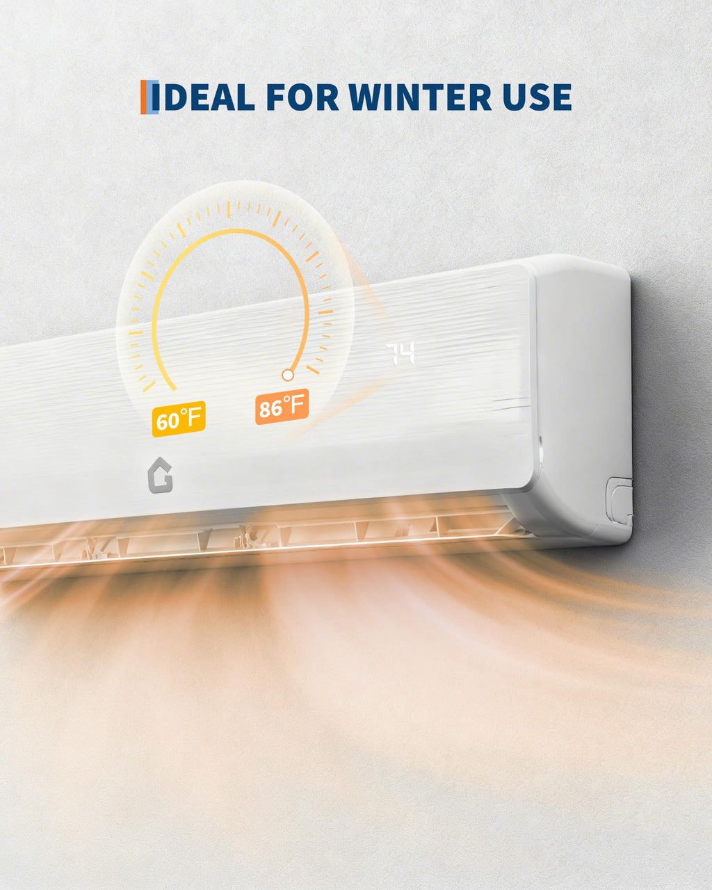 GarveeTech 12000 BTU Mini Split Air Conditioner - 19 SEER2 Ductless Inverter AC with 115V, Cools Up to 750 Sq. Ft, Built-in Heat Pump System, White