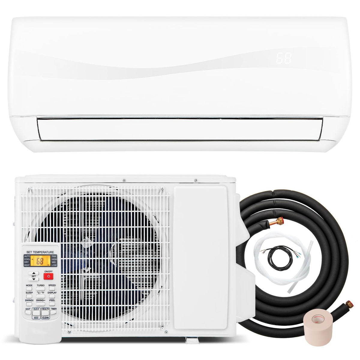 SIMOE 115V Ductless Heat Pump AC, 9000 BTU Cooling, 19 SEER2
