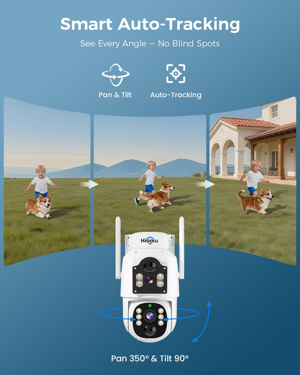 Hiseeu Security Camera, 4MP Solar Security Cameras Wireless Outdoor
