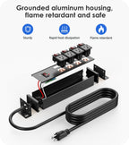 CCCEI 12 Gauge Heavy Duty Surge Protector, Black, 6FT, 4