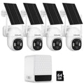 2.5K Solar Panel Security Cameras Wireless Outdoor, 4Camera System