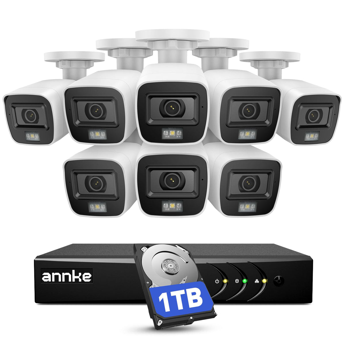 ANNKE 8CH 3K Lite Wired Security Camera System, 8X CCTV Cam, 1TB Hard Drive