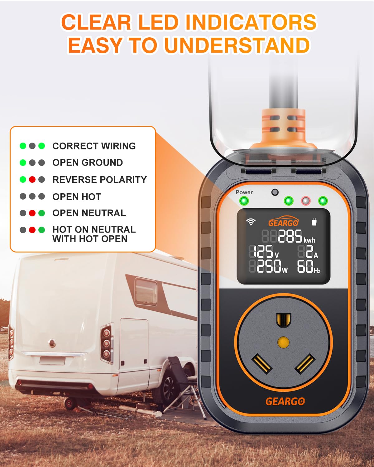 Smart 30 Amp RV Surge Protector with WiFi App 15000J