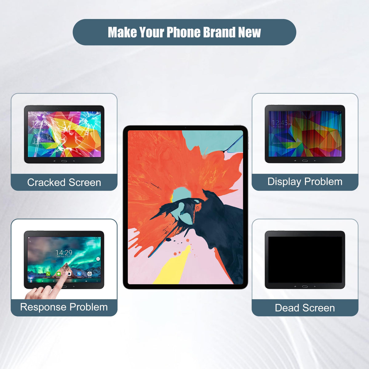 LCD Digital Display Compatible with iPad Pro 12.9 3th 4th A1876 A2014 A1983 A1895 A2069 A2232 A2233 A2229 12.9" LCD Display Touch Screen Assembly with Tools