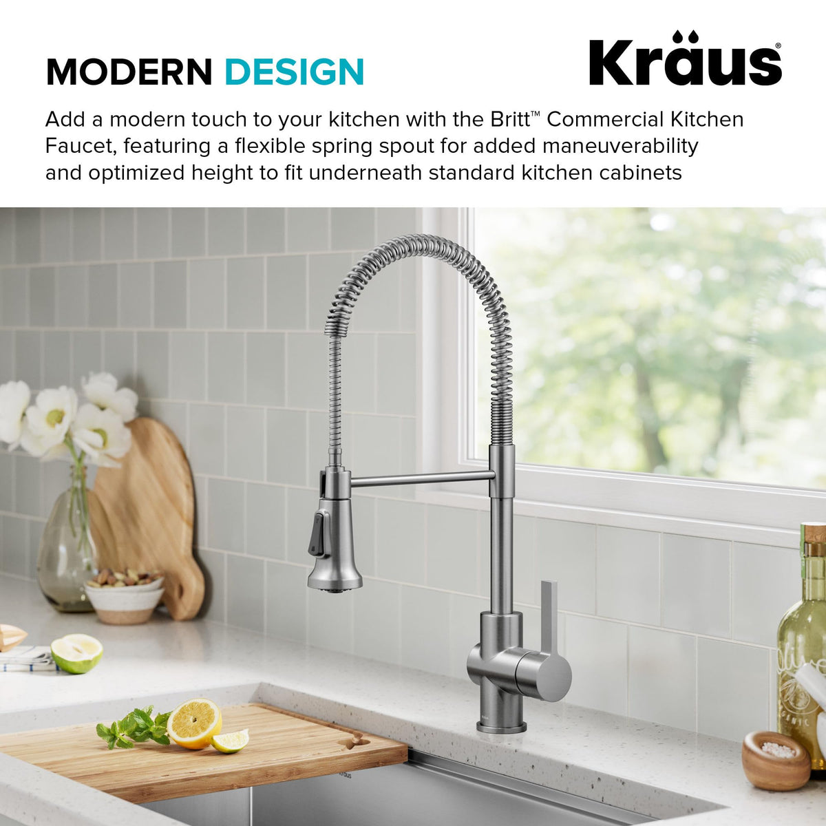 KRAUS Spot Free Stainless Steel Pre-Rinse Kitchen Faucet KPF-1690SFS