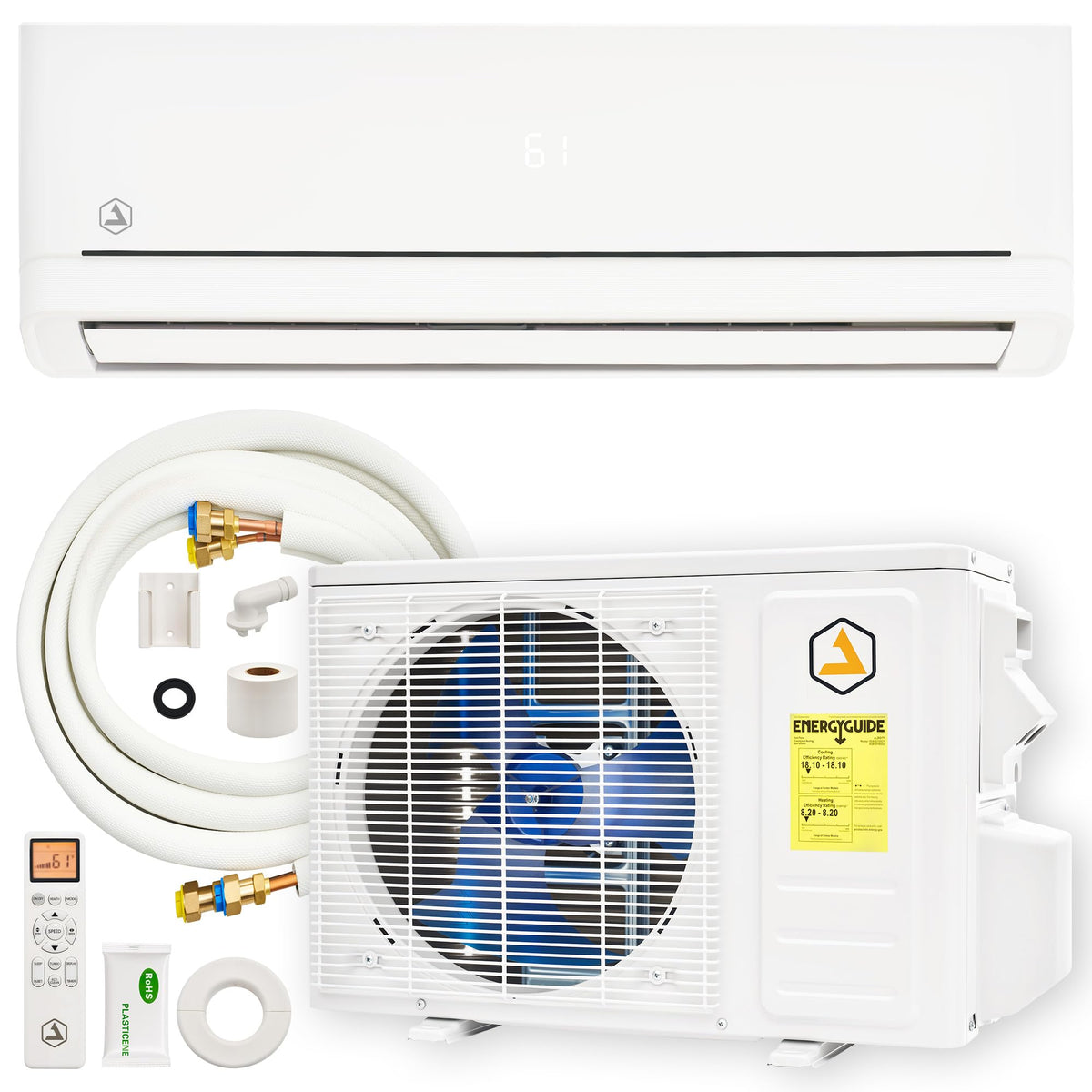 Easy DIY 12,000 BTU Mini Split AC & Heat Pump, 115V, 18 SEER2