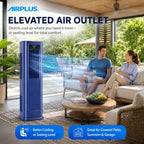 AIRPLUS Smart Portable Air Conditioner, 12,000 BTU Cooling/Heating Air Conditioner for Bedroom with Drainage-free Cooling, Dehumidifier, Fan, 24h Timer for 700 Sq Ft Rooms, Blue