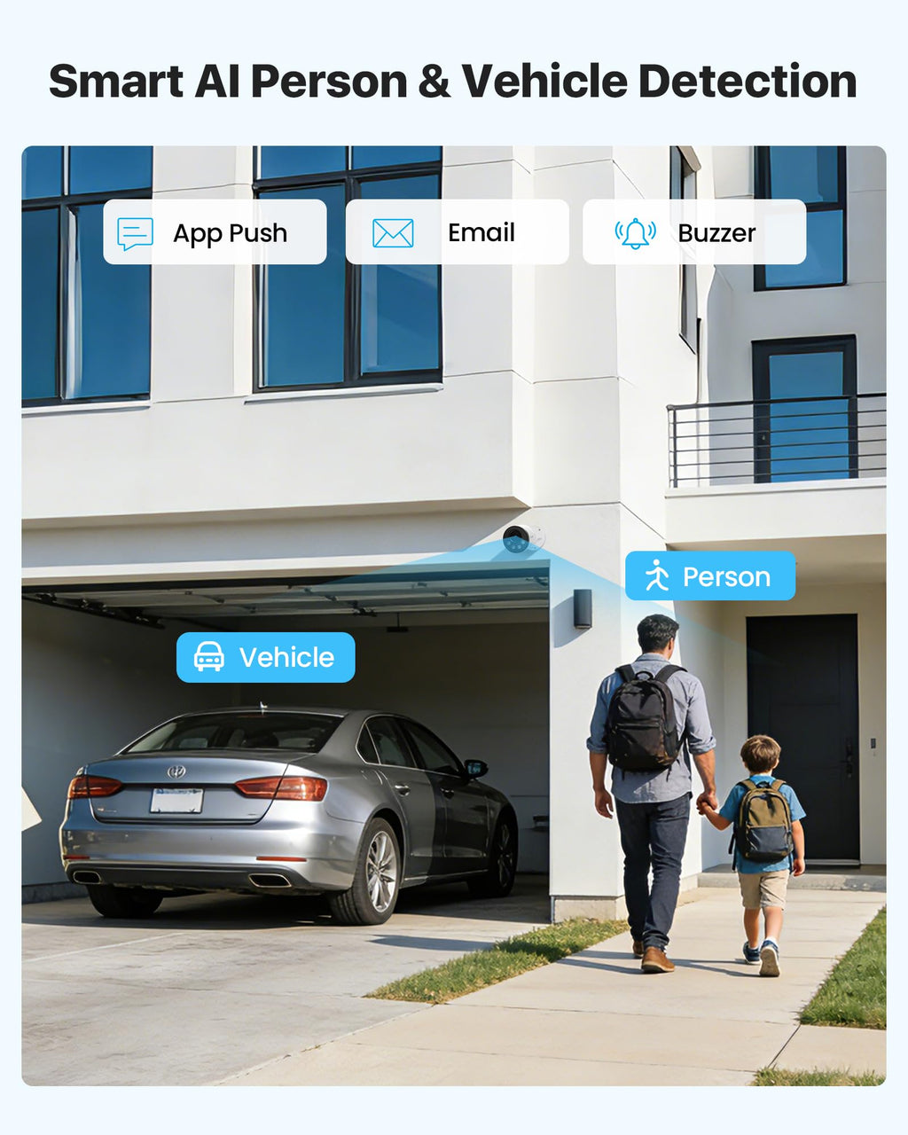 ZOSI 8CH PoE Security Camera System, 5MP NVR with 500GB HDD, 4X 4MP Cameras