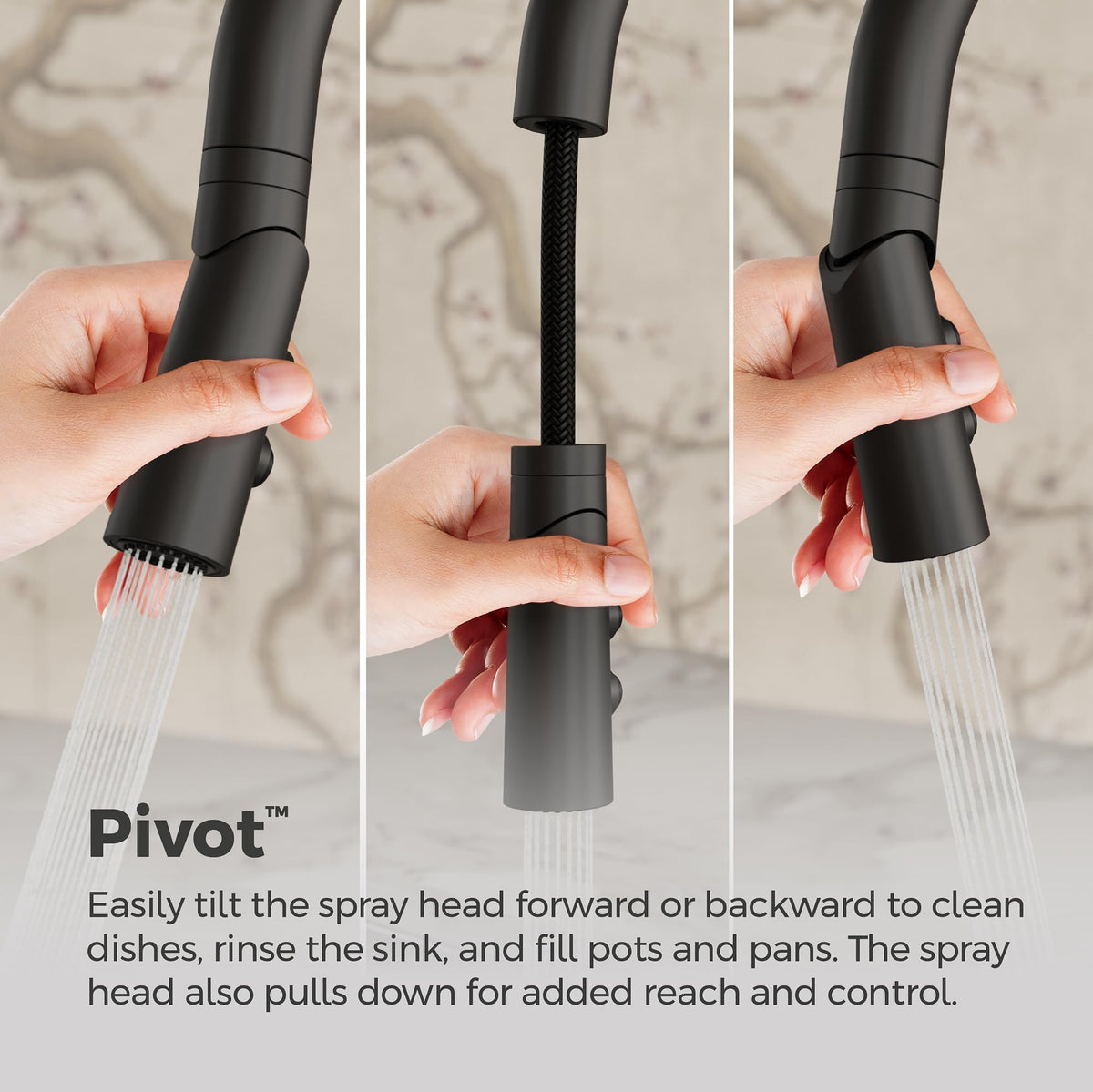 Pfister Exemplar Kitchen Faucet with Pull Down Sprayer Single Handle High Arc Matte Black Kitchen Sink Faucet NSF Certified Spot Defense Finish 1 or 3 Hole F5297EPSDB