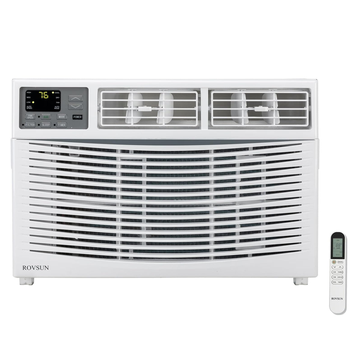 ROVSUN 8000 BTU Air Conditioner Window Unit with Heat, 4-in-1 Window AC Unit Cooler, Heater, Dehumidifier & Fan with Timer, Remote Control & Installation Kit for Rooms up to 350 Sq. Ft, 115V/60Hz