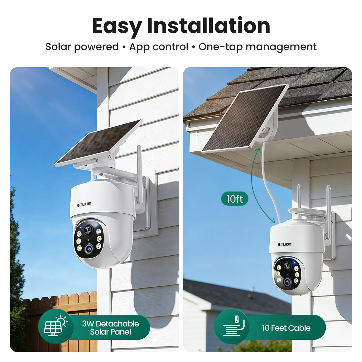 SOLIOM 5MP Security Cameras Wireless Outdoor, No Subscription, 2.4/5G WiFi