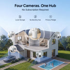 ANNKE 4MP Solar Security Cameras Wireless Outdoor, 4-Cam Home Camera System