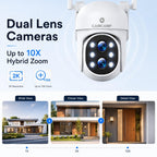 Camcamp Wireless Security Camera System with Monitor, PTZ Plug-in Outdoor