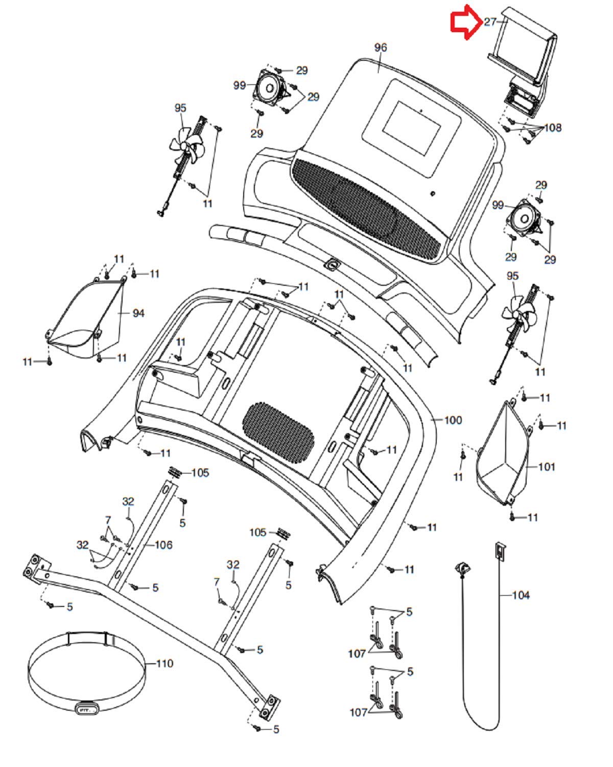 H.F Exchange Tablet Holder 398534 Works with Nordic-Track Weider Treadmill