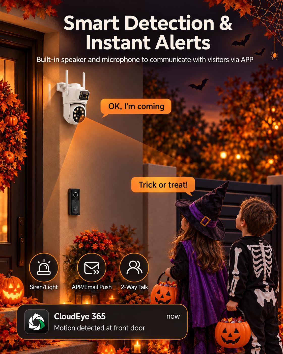 Camcamp Dual-Lens Home Security Cameras System Wireless Outdoor, 4 Cam Kits