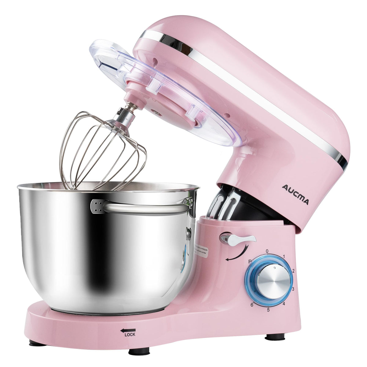 Aucma Stand Mixer,8QT 900W Tilt-Head Food Mixer, Kitchen Electric Mixer with Dough Hook, Wire Whip & Beater (Gray, 8QT)