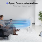 3 IN 1 Tower Fan, 31.5Inch Cooling & Heating Bladeless Fan with HEPA Filter 99.97%, Heater Fan Floor Fan Combo 80° Oscillating with Remote, 8H Timer for Indoor, Bedroom, Home Office Room