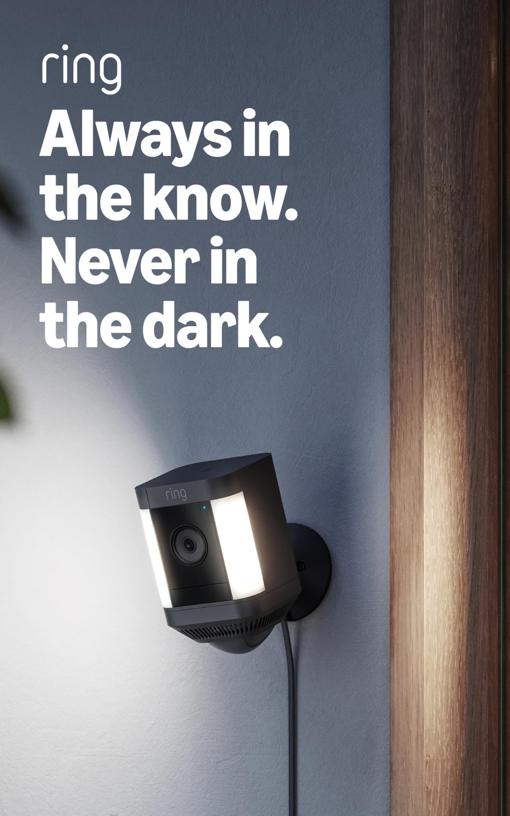 Ring Spotlight Cam Plus, Battery, Home or Business Security with HD video, Two-Way Talk, Color Night Vision, and Security Siren, White