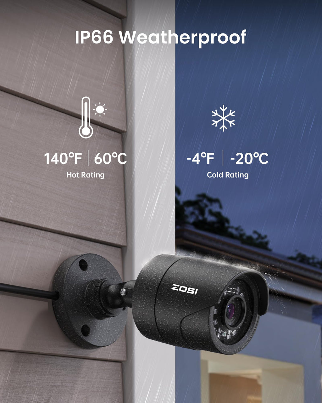 ZOSI 3K Lite Wired Security Camera System, 4 X 2MP CCTV Cameras, 500GB HDD