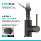 KRAUS Matte Black Black Stainless Pull Down Kitchen Faucet KPF-1610MBSB