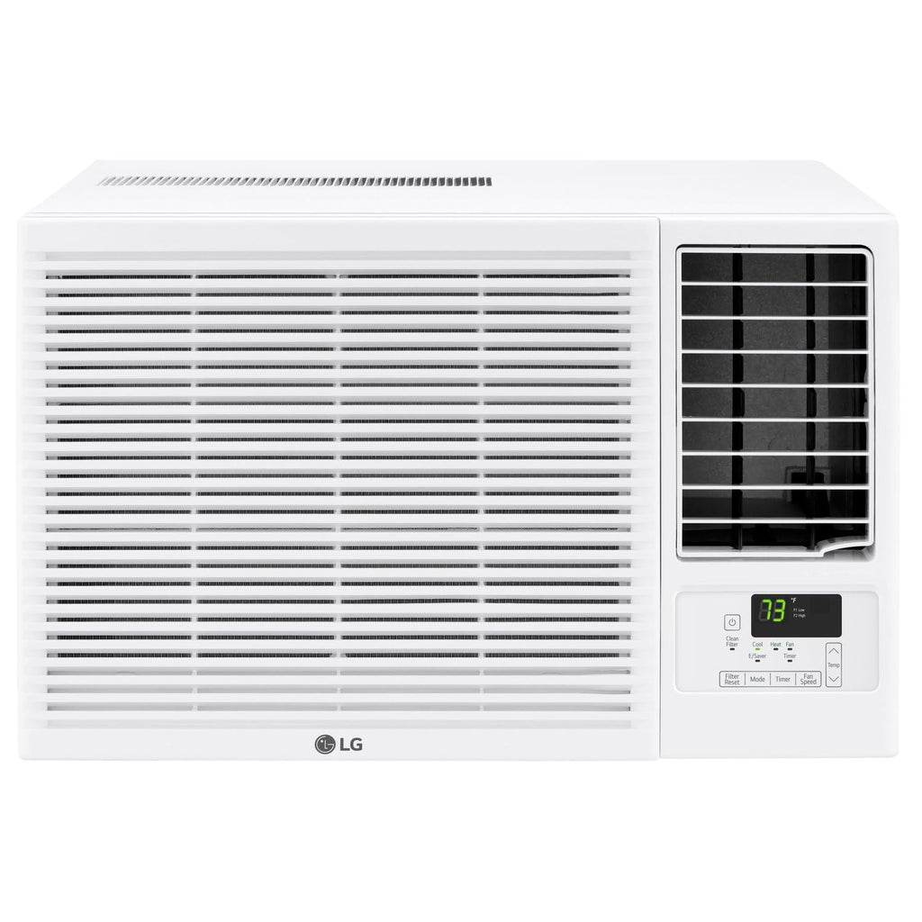 LG 7,600 BTU Window Air Conditioner with Heat, 115V, Cools 330 Sq.Ft. for Bedroom, Living Room, Apartment, with Remote, 2 Speeds, Slide In-Out Chassis, 24-hour Timer, White