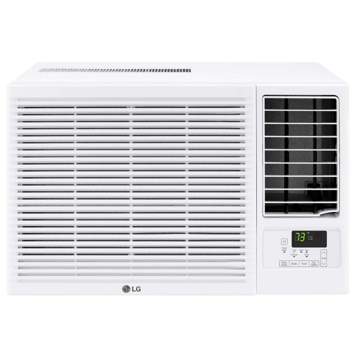 LG 7,600 BTU Window Air Conditioner with Heat, 115V, Cools 330 Sq.Ft. for Bedroom, Living Room, Apartment, with Remote, 2 Speeds, Slide In-Out Chassis, 24-hour Timer, White