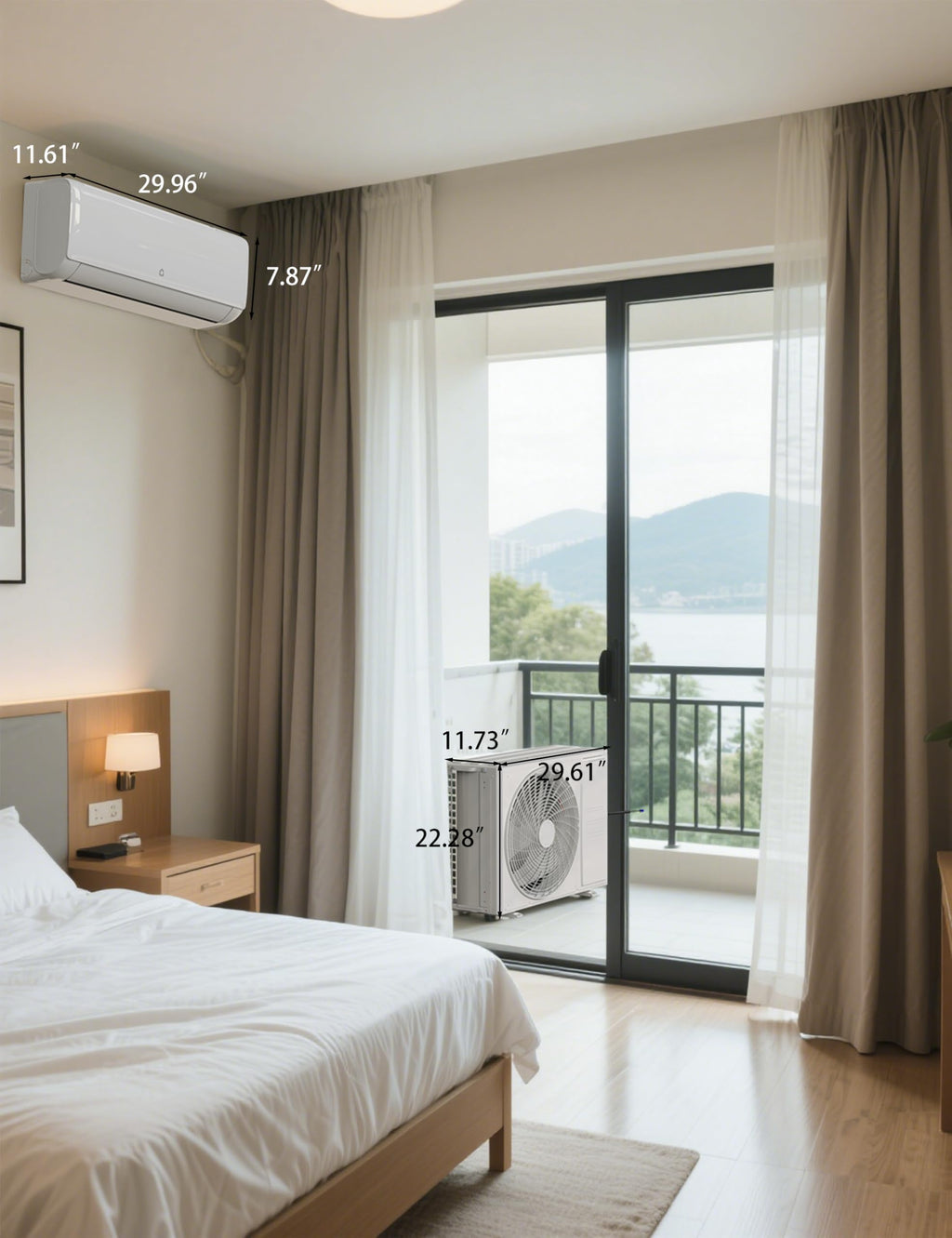 Garvee 9,000 BTU Mini Split Air Conditioner with Heat Pump, 18.5 SEER, Cools Up to 750 Sq. Ft, Energy Efficient Inverter AC with Installation Kit & Remote, Ductless AC Unit with Pre-Charged Condenser