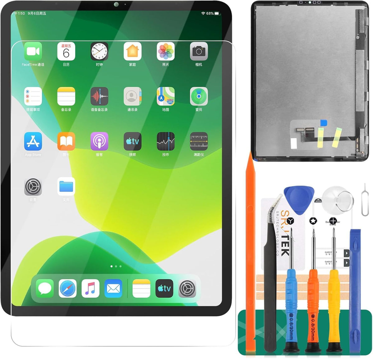 for iPad Pro 11 Replacement Screen for iPad Pro 11 3rd Gen LCD Digitizer for iPad Pro 11 4th 2022 Touch Screen 2021 A2301 A2435 Display Replacement Assembly Repair Kits 11" (Black)