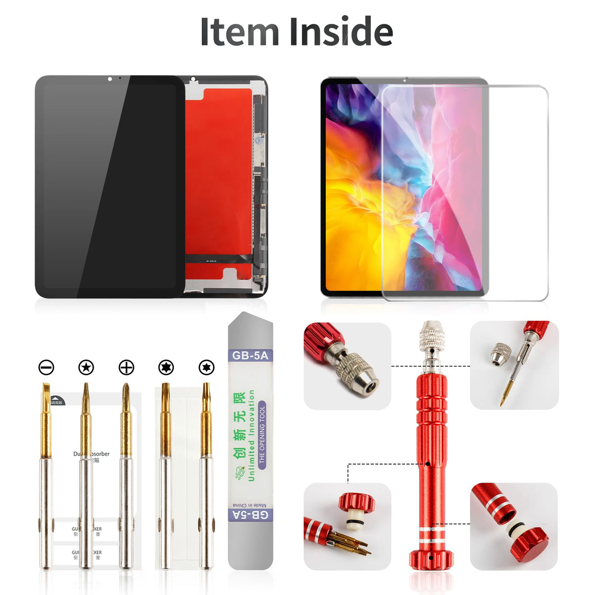 for iPad mini 7 Screen for iPad mini 7 LCD Display for iPad mini A2993 Screen Replacement Touch Digitizer Assembly A2995 A2996 A17 Pro 2024 Black