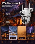 Camcamp Dual-Lens Home Security Cameras System Wireless Outdoor, 4 Cam Kits