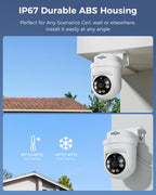 Hiseeu 3K PTZ Wired Security Camera System Outdoor,8PCS 5MP Cameras,1TB HDD
