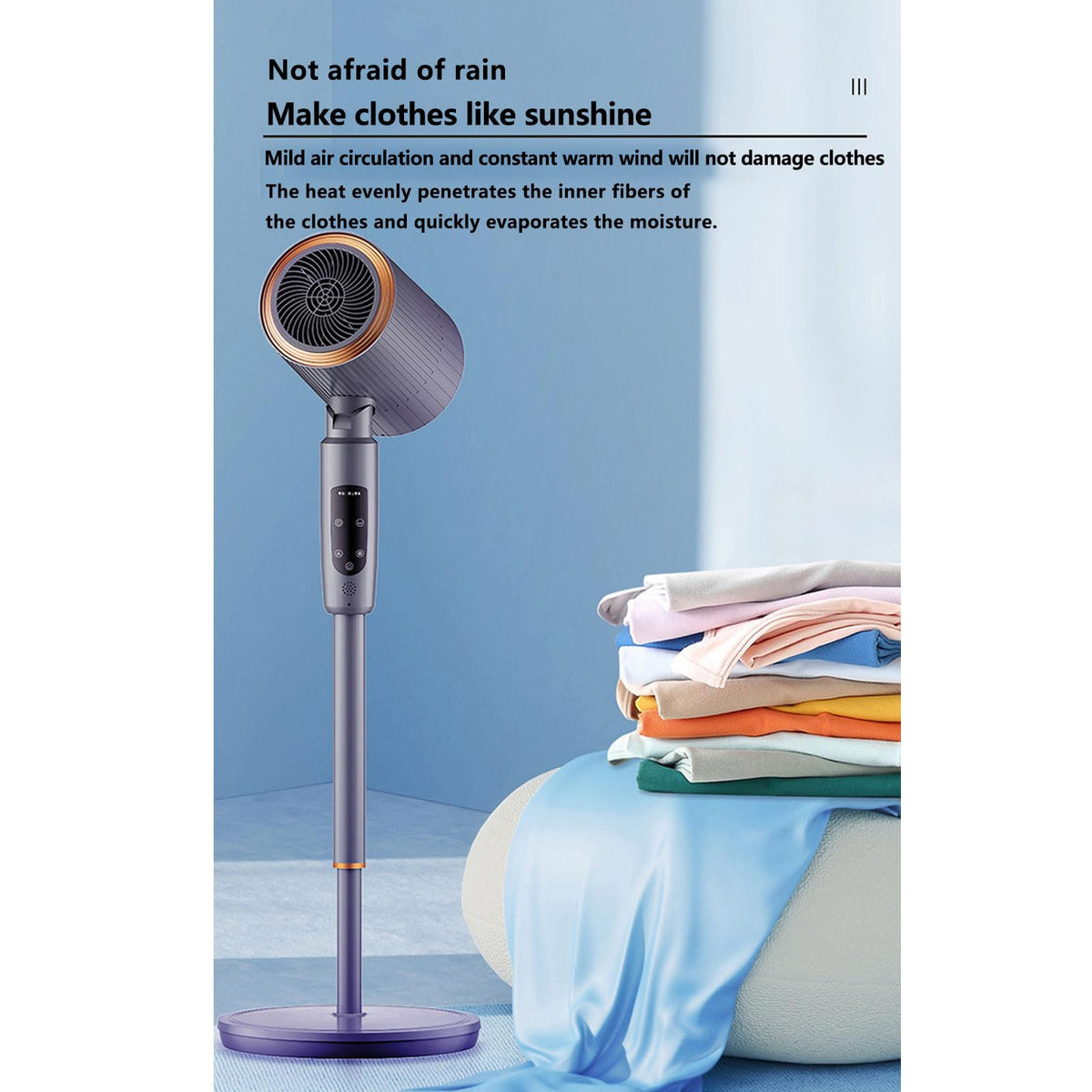 Large Area Heating Circulation Fan, Heating and Cooling Heater Household Vertical Heater Energy-Saving High-Power 45° Manual Adjustment Up and Down, intelligent voice model,A