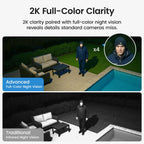 aosu 2K QHD Solar Security Cameras Wireless Outdoor System, 4-Cam-Kit