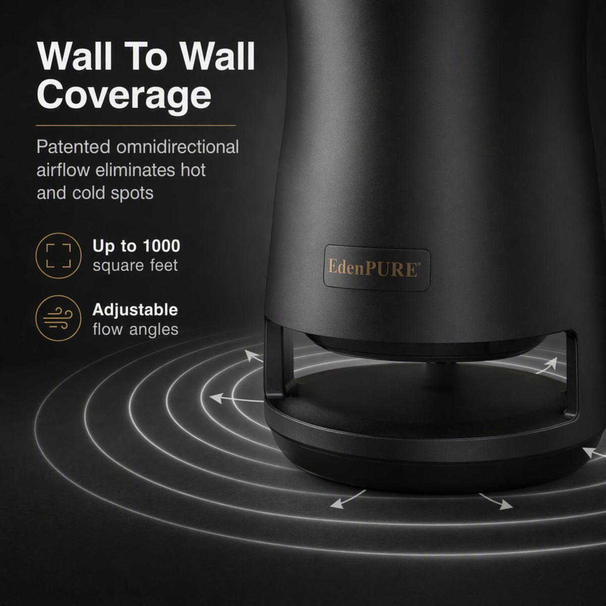 EdenPURE 360 Super Climater – Infrared Heater and Cooling Fan with 360° Airflow – Energy Efficient, Portable, Remote Controlled, and Quiet for All-Season Use in Home, Office, or Living Spaces